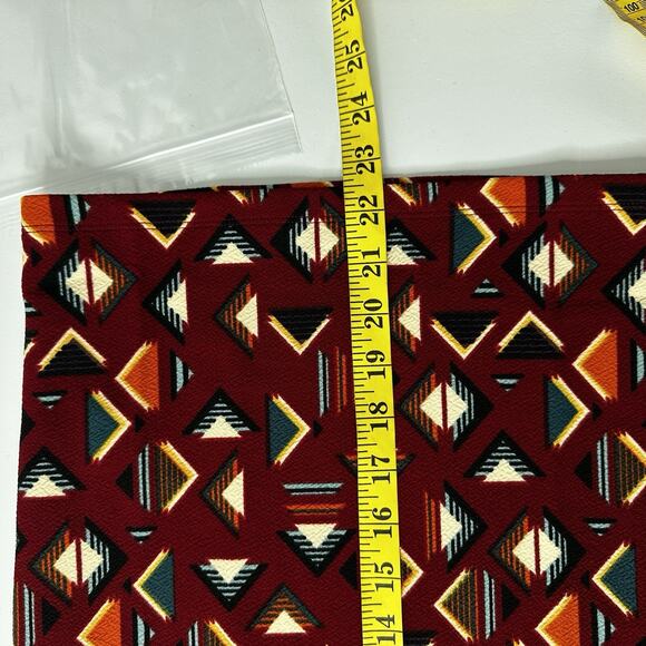 Lularoe Skirt Womens XS Red Geometric Southwestern Pencil Stretch Pull on Cassie - Picture 10 of 11